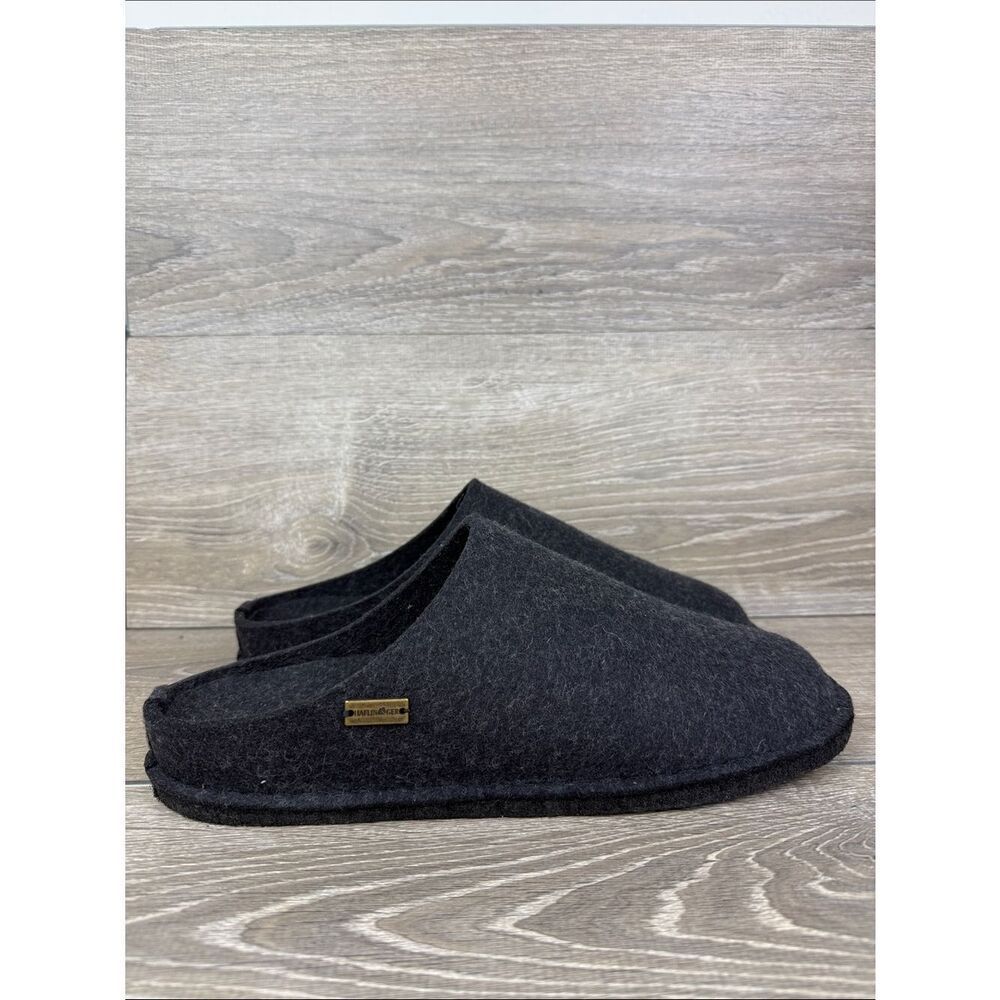 Haflinger Flair Men’s Sz 15/EU 48 Dark Gray Wool Felt Slip On Slippers NWT